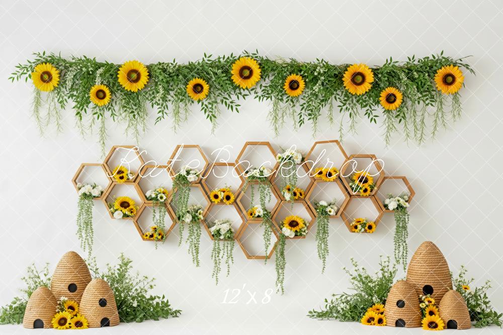 Kate Spring Sunflower Honeycomb Beehive Greenery Backdrop Designed by Patty Robert - Image 10