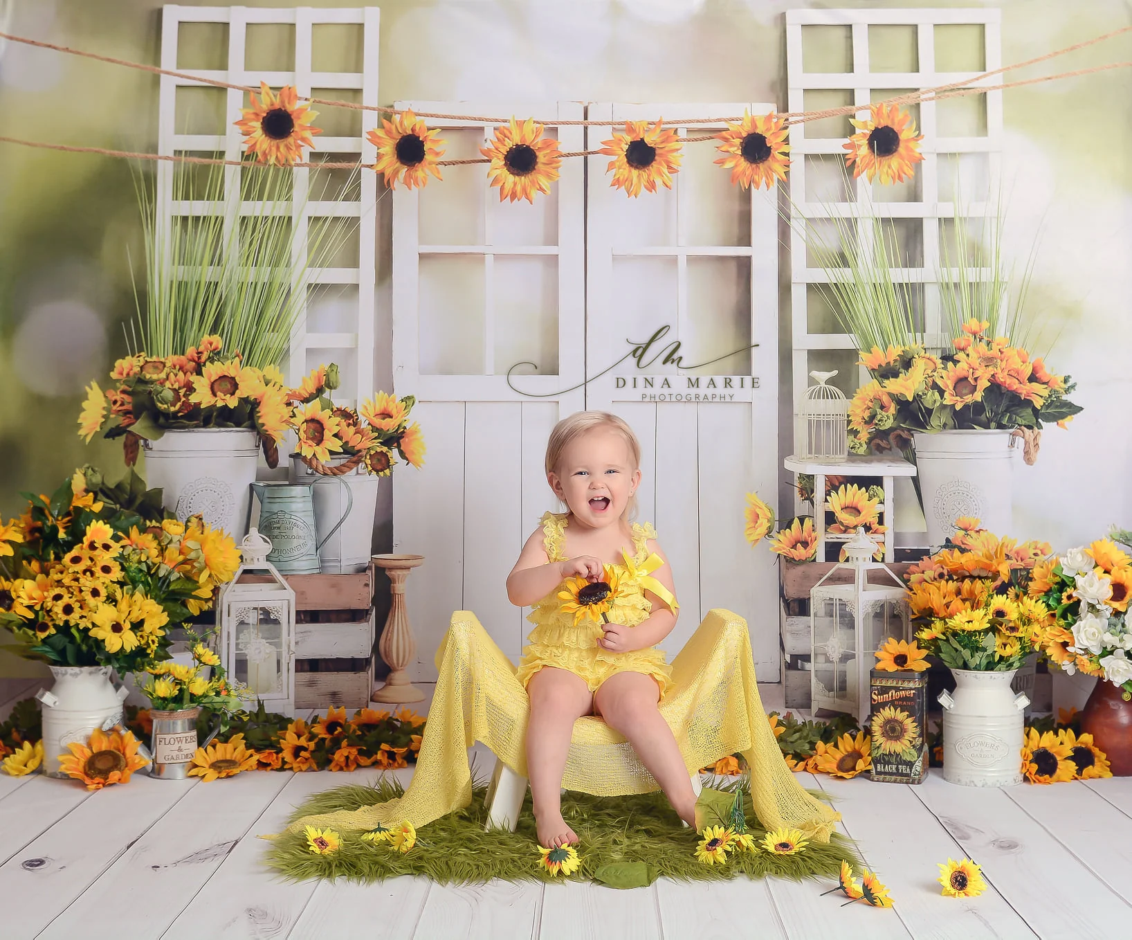 Kate Sunflowers Window Summer Backdrop Designed by Emetselch - Image 4