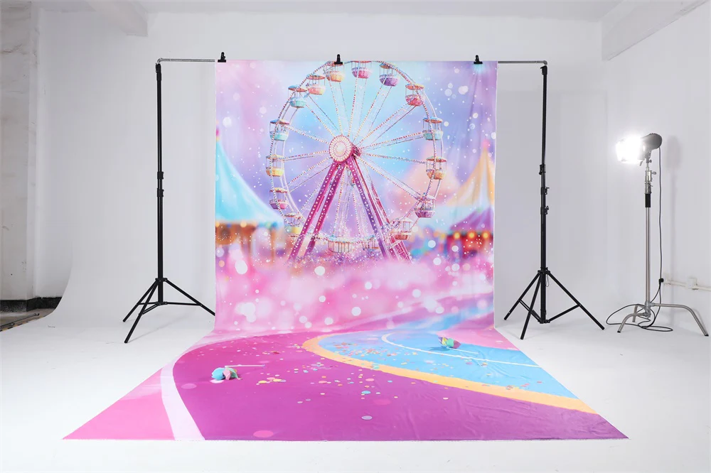 Kate Sweep Carnival Ferris Wheel Pink Backdrop Designed by Emetselch - Image 4