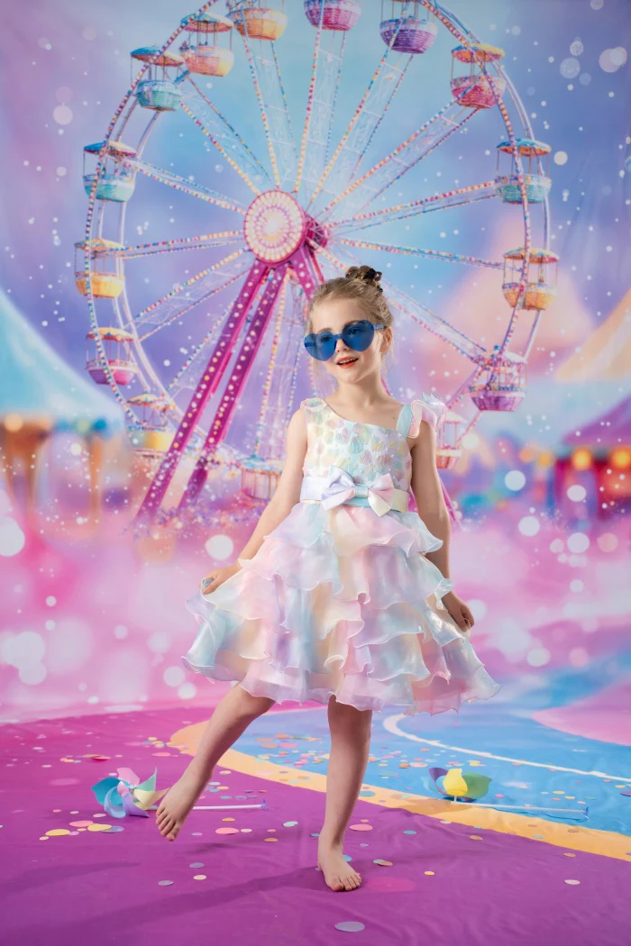 Kate Sweep Carnival Ferris Wheel Pink Backdrop Designed by Emetselch - Image 5
