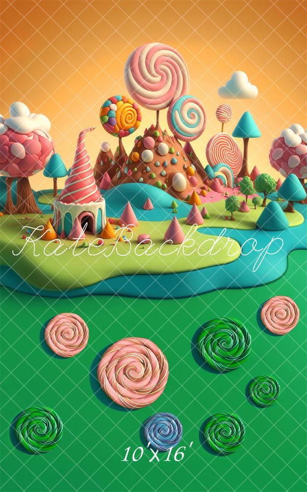 Kate Sweep Cartoon Candy World Lollipop Backdrop Designed by Laura Bybee - Image 2