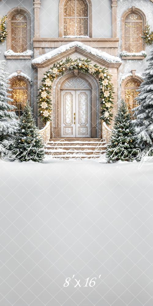 Kate Sweep Christmas Tree Snowy Garland Backdrop Designed by Emetselch