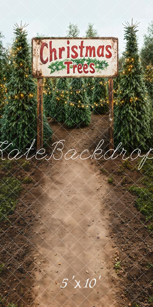 Kate Sweep Christmas Trees Farm Path Backdrop Designed by Emetselch - Image 2