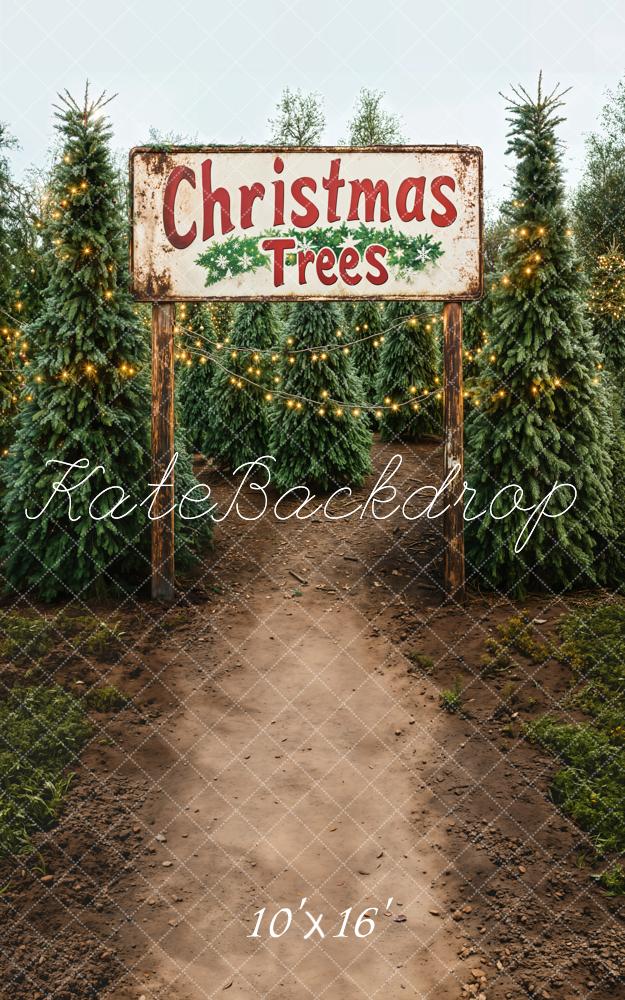 Kate Sweep Christmas Trees Farm Path Backdrop Designed by Emetselch - Image 7