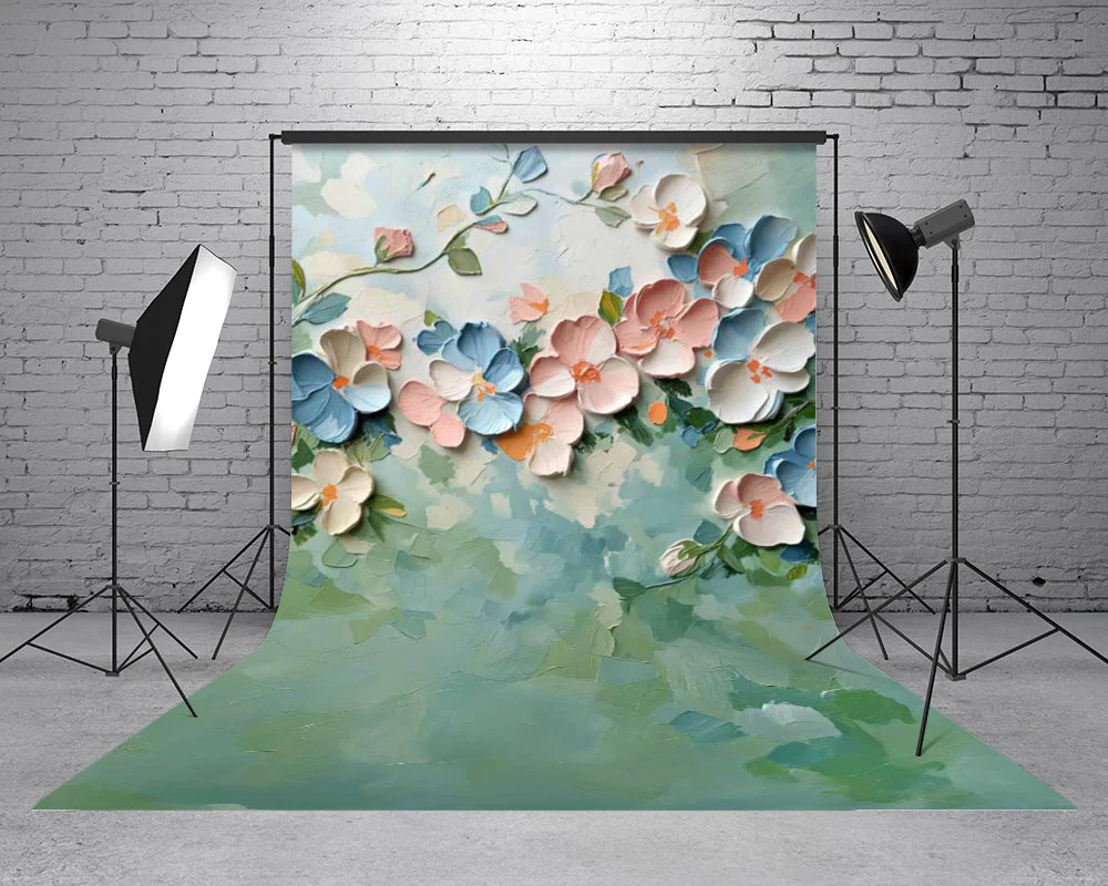 Kate Sweep Paint Floral Pastel Abstract Texture Backdrop Designed by Emetselch - Image 2