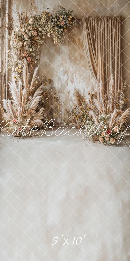 Kate Sweep Retro Boho Floral Curtain Wall Backdrop Designed by Chain Photography - Image 2