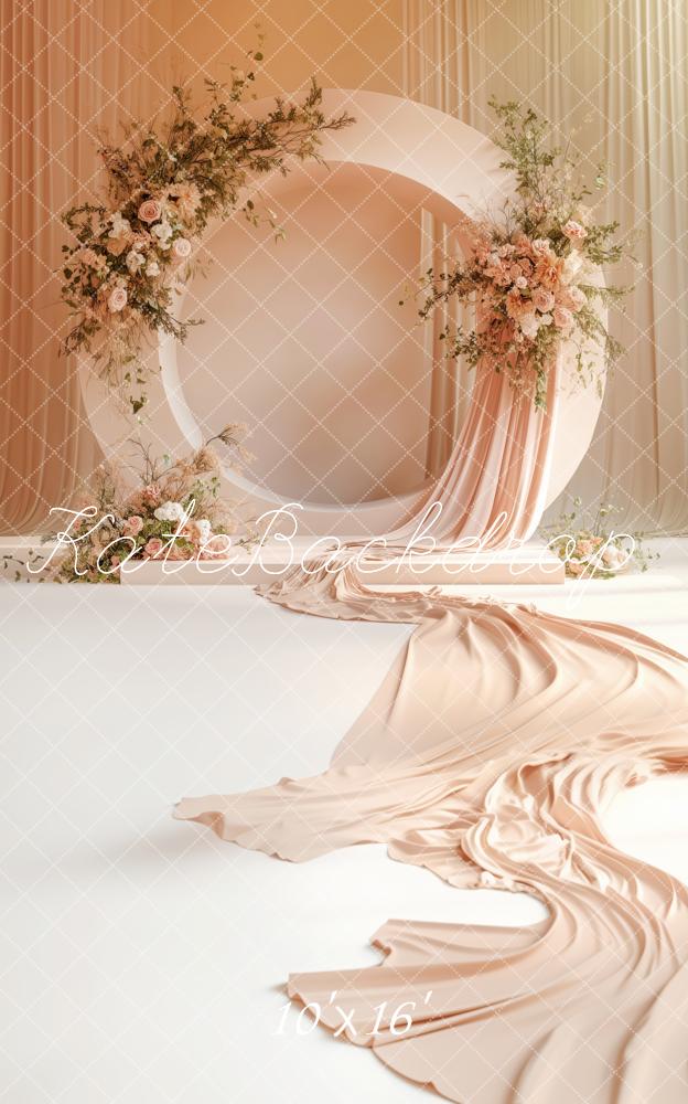 Kate Sweep Soft Drapes Peachy Round Arch Backdrop Designed by Patty Robert - Image 2