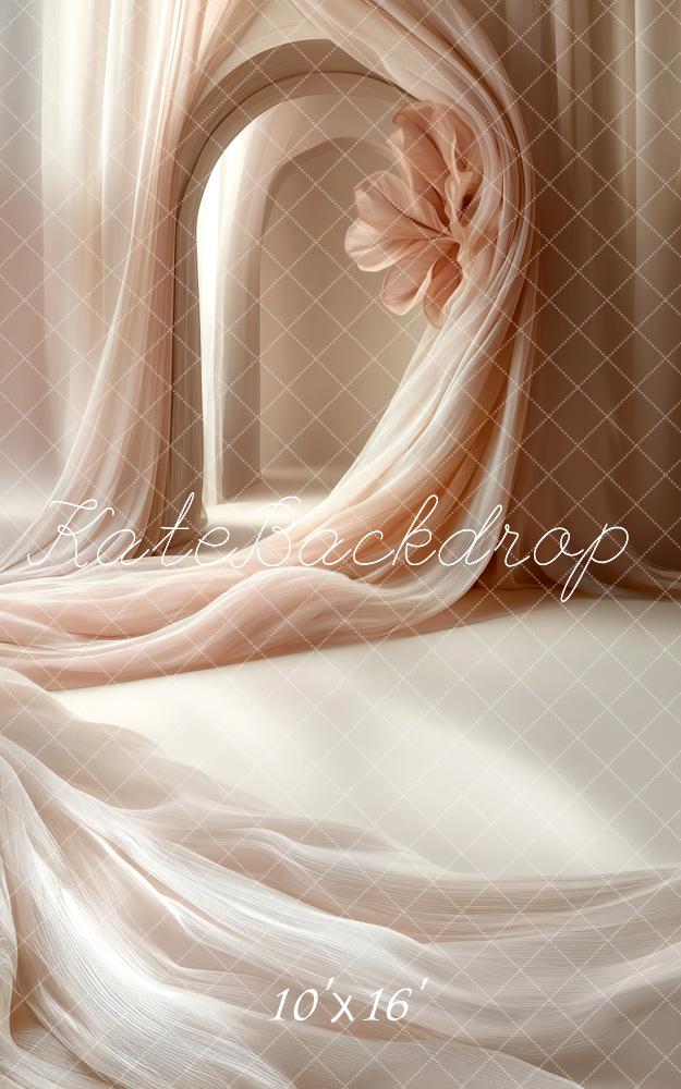 Kate Sweep Soft Peach Satin Drapery Backdrop Designed by Patty Robert - Image 2