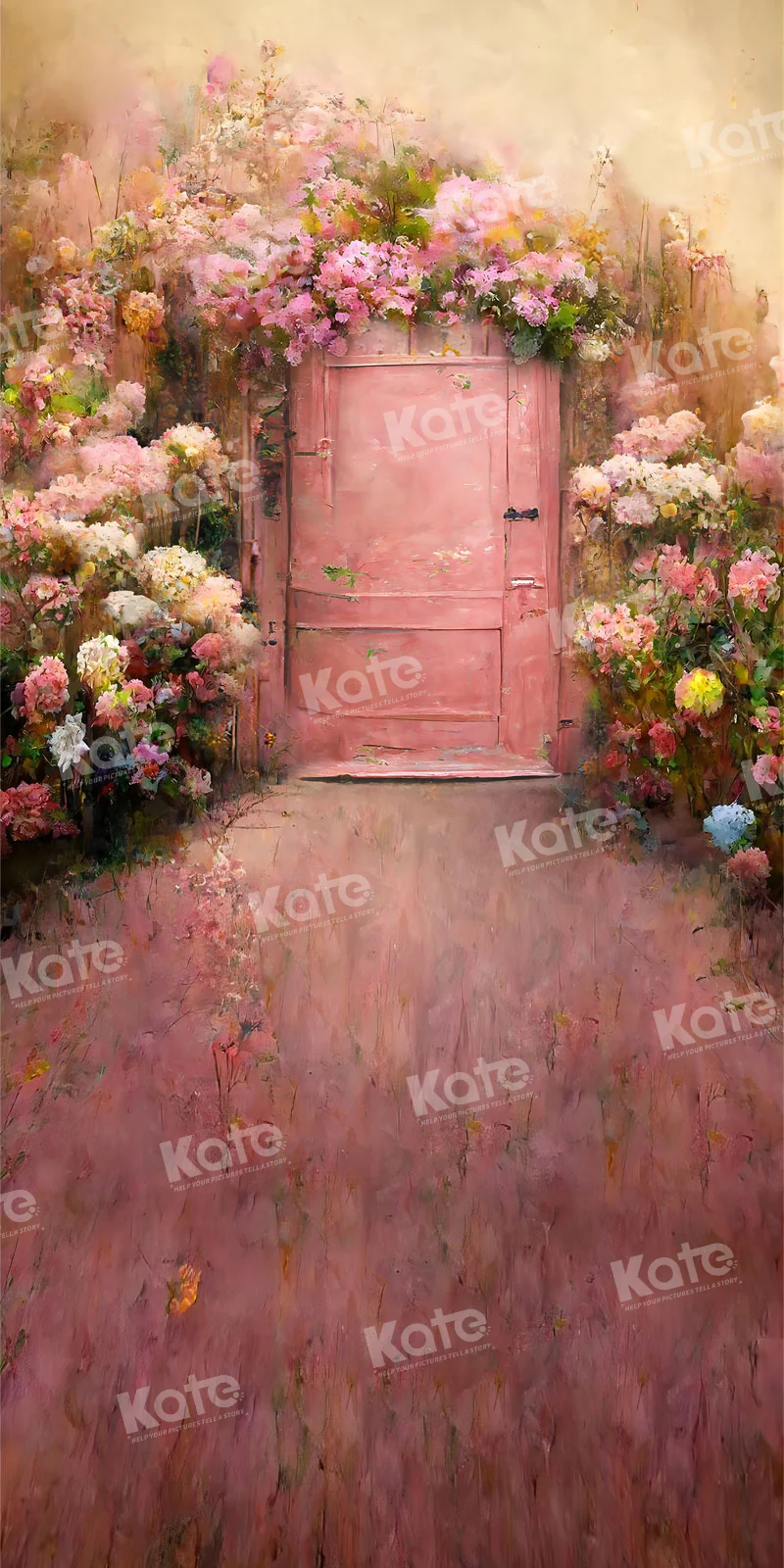 Kate Sweep Spring Blooming Flowers Door Backdrop for Photography - Image 2