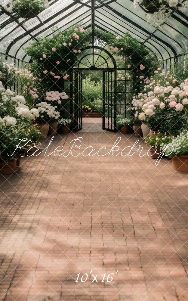 Kate Sweep Spring Greenhouse Garden Path Backdrop Designed by Patty Robert - Image 2
