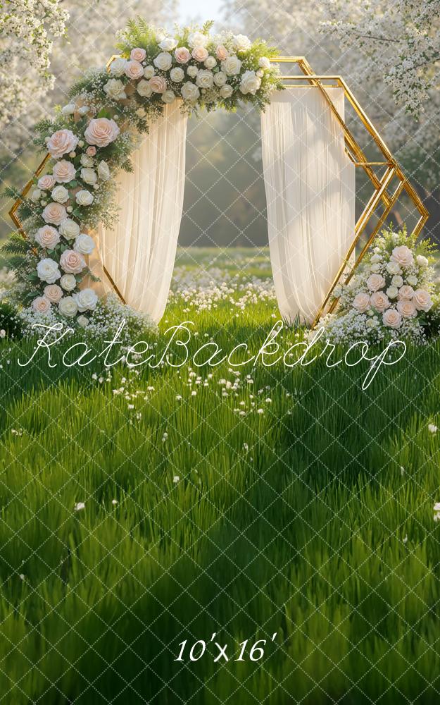 Kate Sweep Spring White Roses Frame Backdrop Designed by Mini MakeBelieve - Image 5