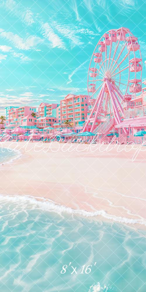 Kate Sweep Summer Beach Ferris Wheel Backdrop Designed by Emetselch - Image 2