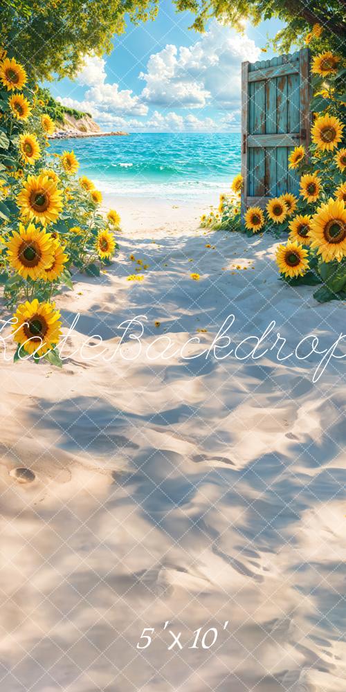 Kate Sweep Summer Beach Sunflower Backdrop Designed by Emetselch - Image 2