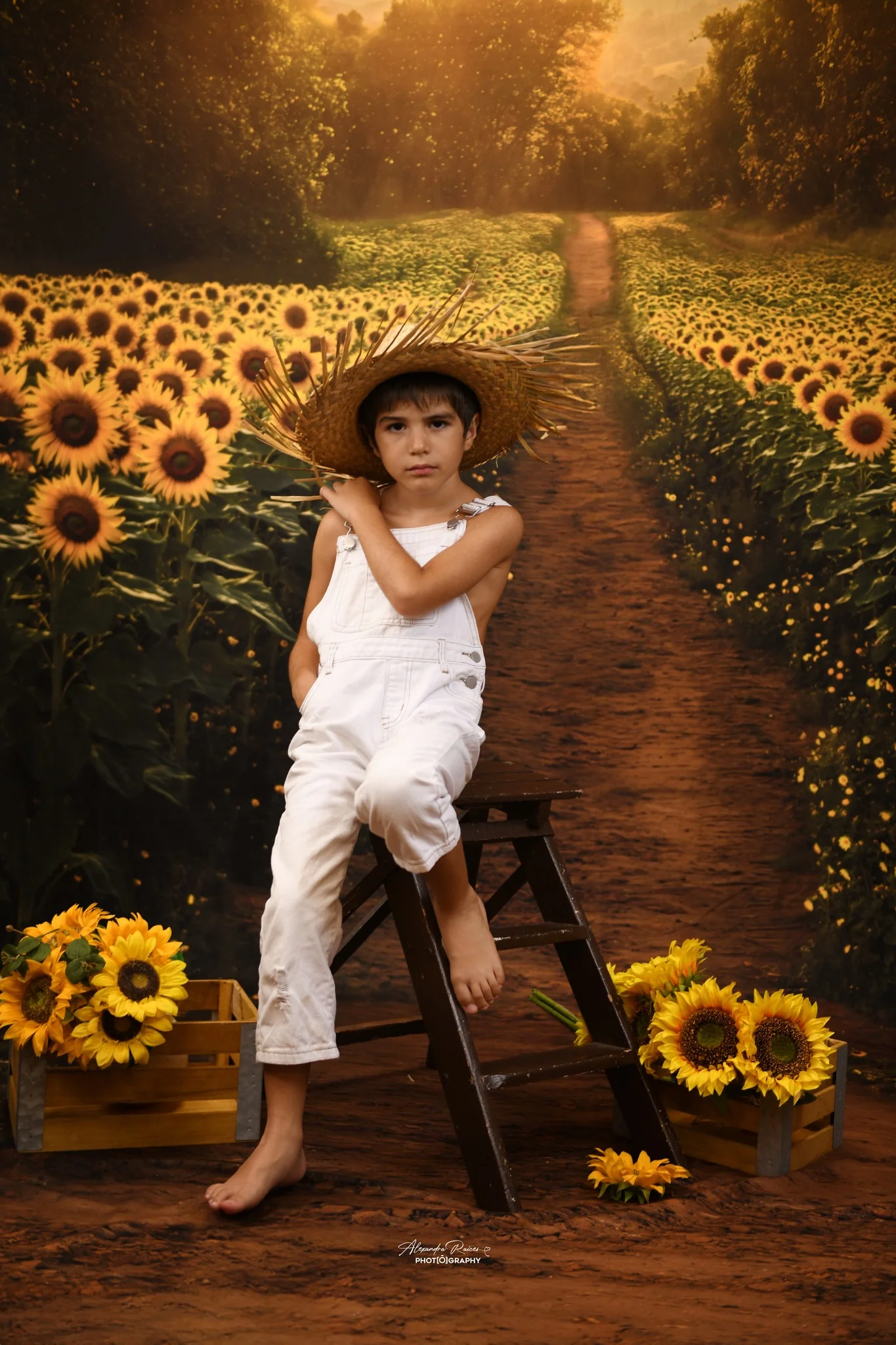 Kate Sweep Summer Sunflower Field Path Backdrop Designed by Emetselch - Image 3