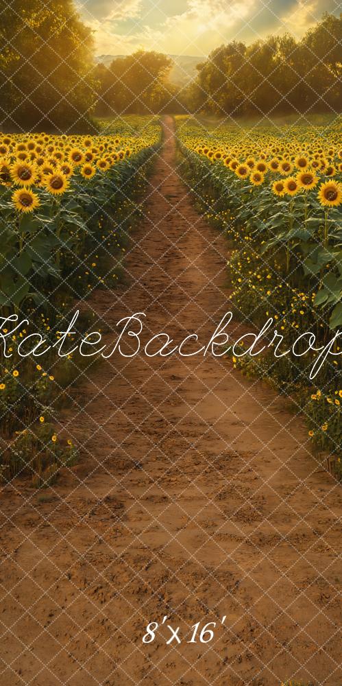 Kate Sweep Summer Sunflower Field Path Backdrop Designed by Emetselch - Image 4
