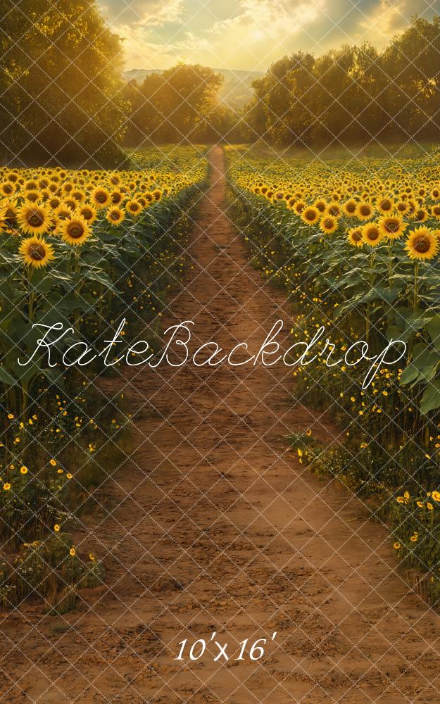 Kate Sweep Summer Sunflower Field Path Backdrop Designed by Emetselch - Image 5