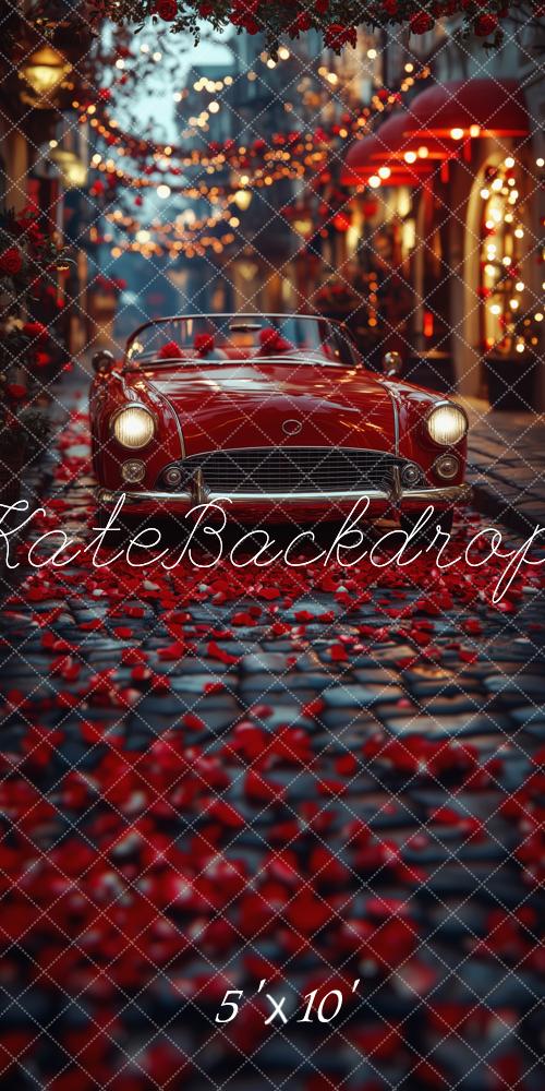 Kate Sweep Valentine Classic Red Car Street Backdrop Designed by Patty Robert - Image 5