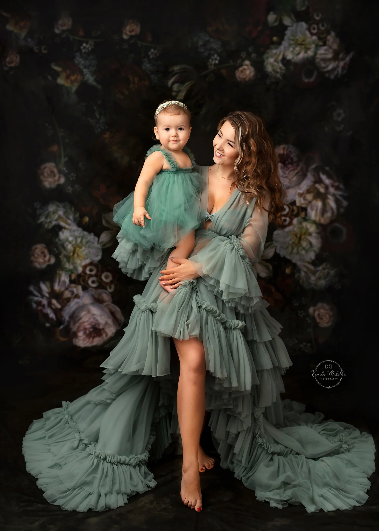 Kate Sweep Vintage Flowers Boudoir Backdrop for Photography - Image 3