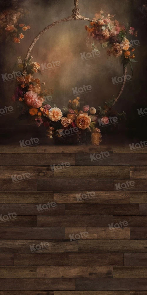Kate Sweep Wreath Abstract Brown Wood Backdrop for Photography