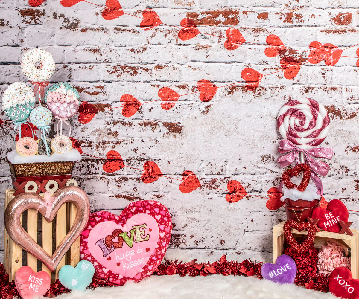 Kate Sweet Candy Valentine's Day Backdrop for Photography Designed by Lisa Olson - Image 2