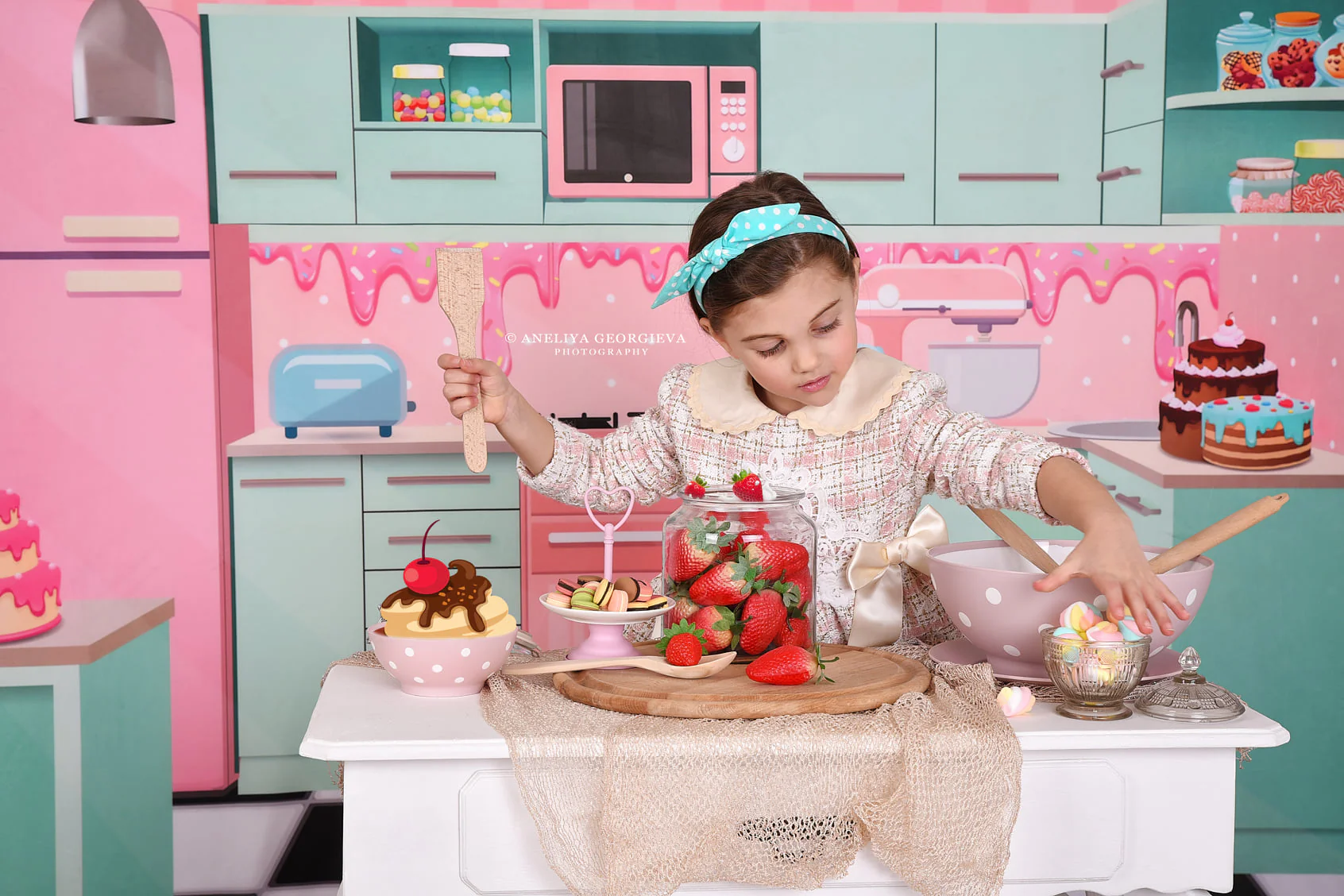 Kate Sweet Cute Kitchen Backdrop Designed by Pentaprisma - Image 3
