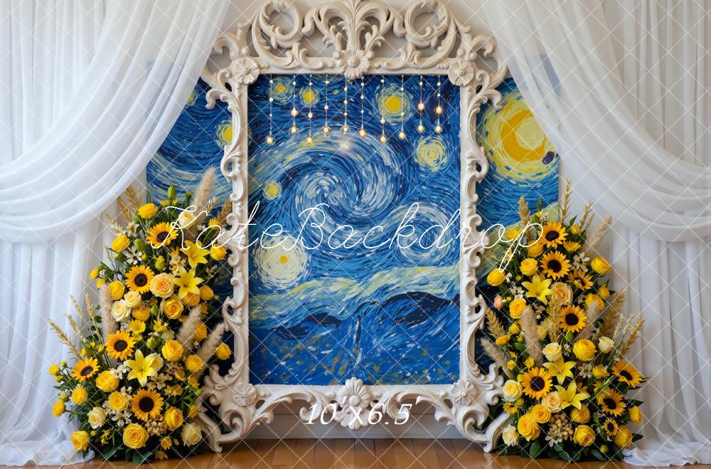 Kate Swirl Sky Ornate Frame Sunflower Backdrop Designed by Mini MakeBelieve - Image 4