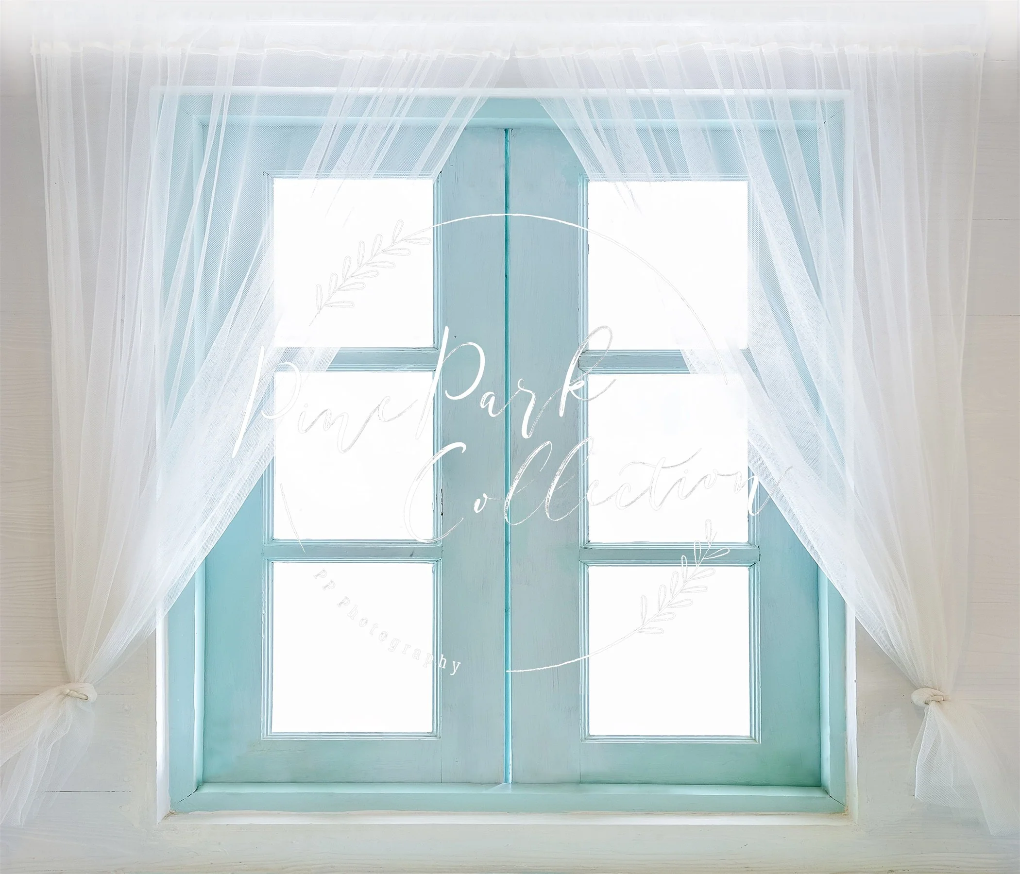 Kate Teal Window Doors Backdrop Designed by Pine Park Collection - Image 2