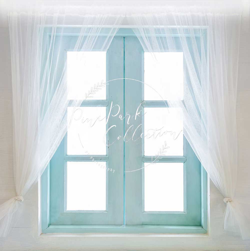 Kate Teal Window Doors Backdrop Designed by Pine Park Collection - Image 5
