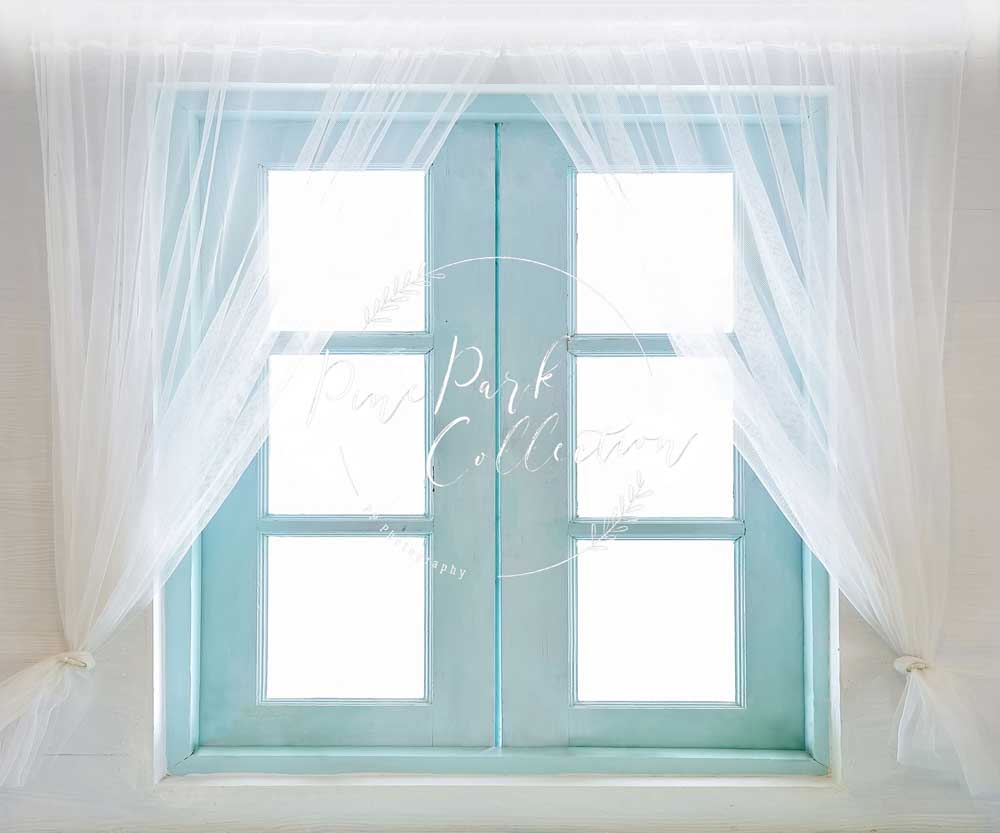 Kate Teal Window Doors Backdrop Designed by Pine Park Collection - Image 6
