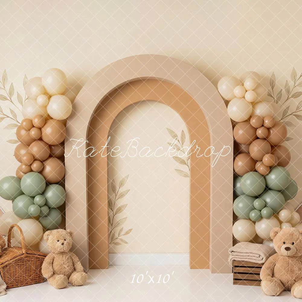 Kate Teddy Bear Balloon Arch Baskets Neutral Backdrop Designed by Patty Robert - Image 7