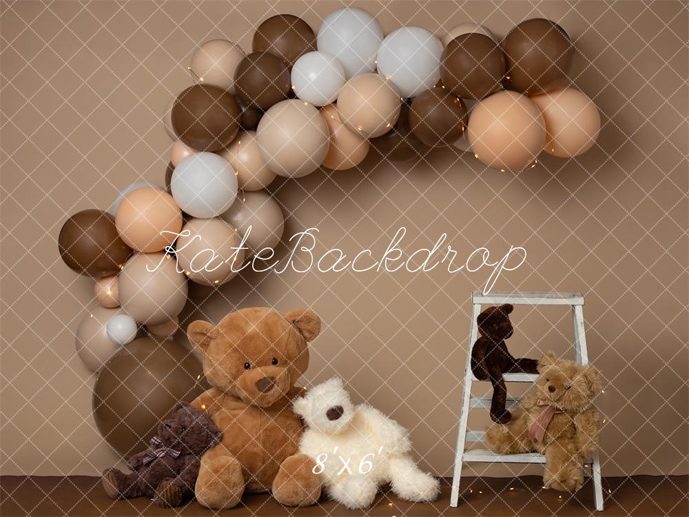Kate Teddy Bear Cake Smash Balloon Arch Backdrop Designed by Erin Larkins - Image 3