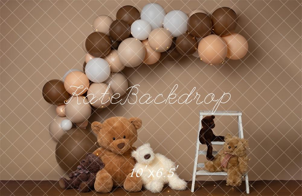 Kate Teddy Bear Cake Smash Balloon Arch Backdrop Designed by Erin Larkins - Image 4
