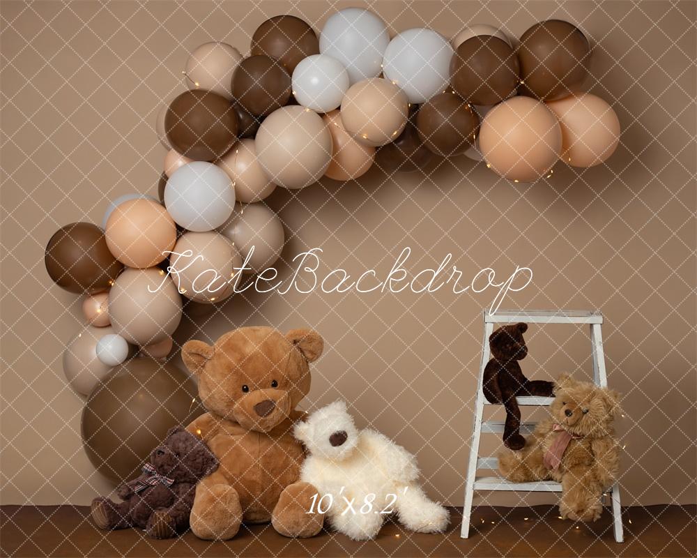 Kate Teddy Bear Cake Smash Balloon Arch Backdrop Designed by Erin Larkins - Image 5