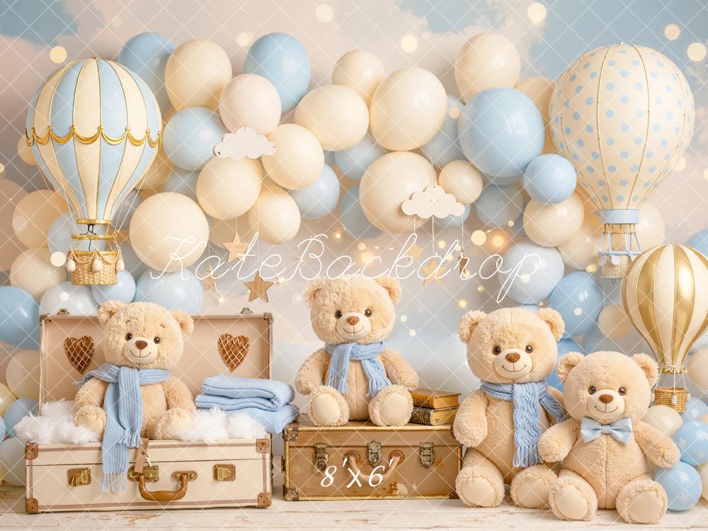 Kate Teddy Bears Hot Air Balloons Suitcases Backdrop Designed by Chain Photography - Image 3