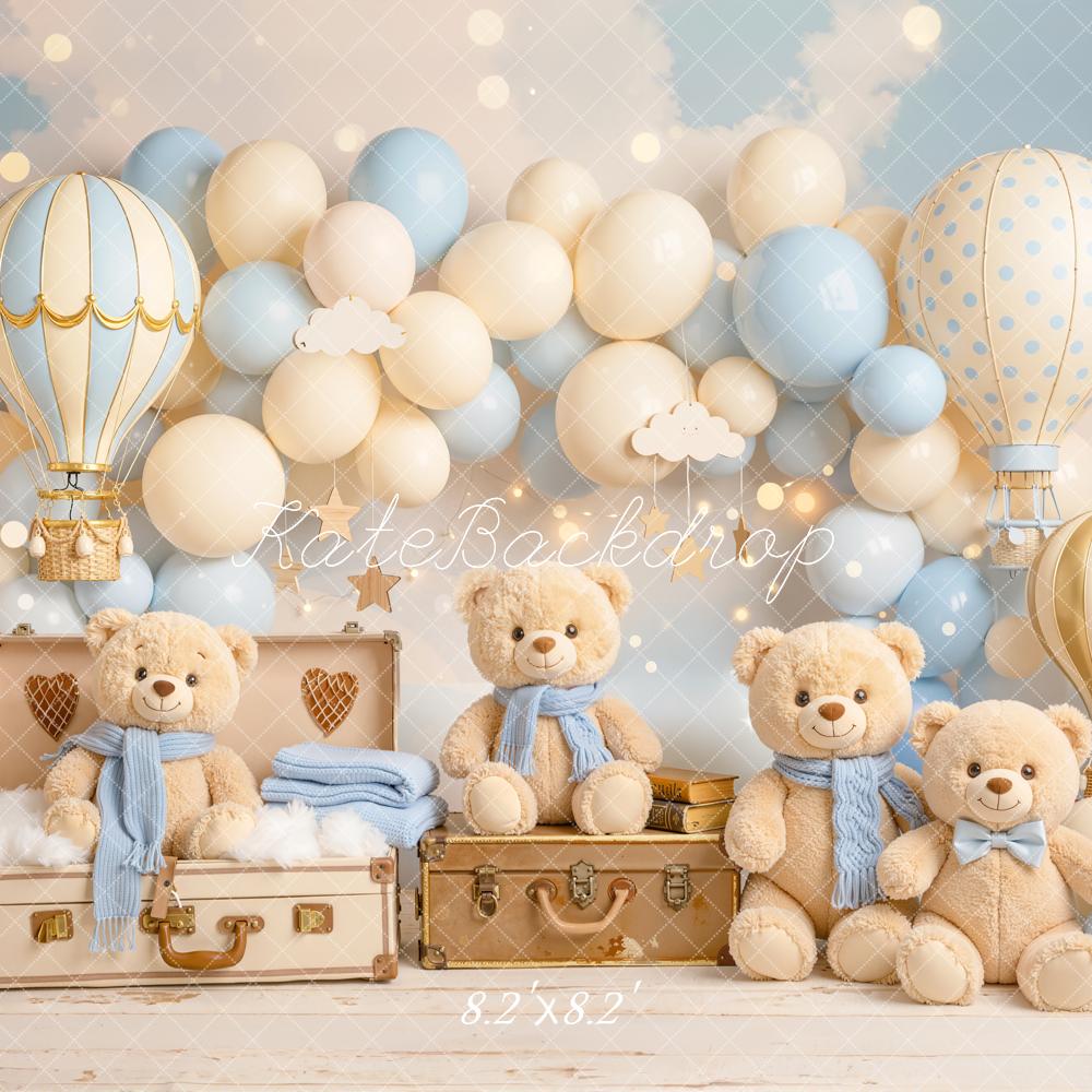Kate Teddy Bears Hot Air Balloons Suitcases Backdrop Designed by Chain Photography - Image 5