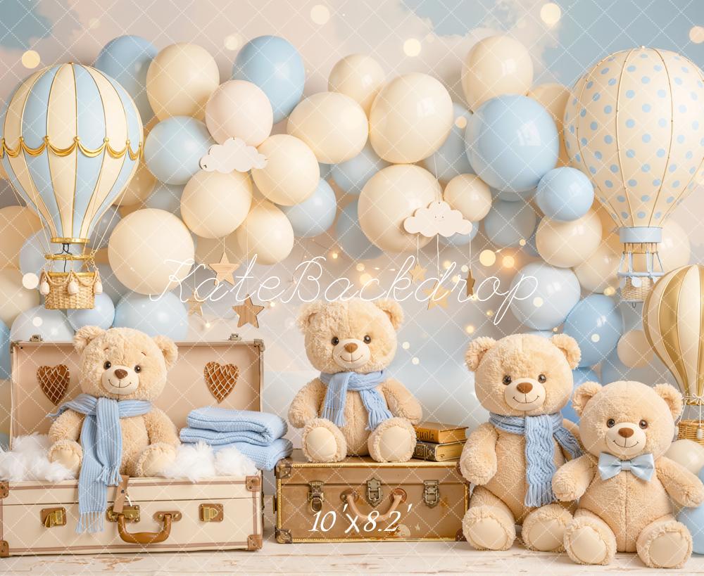 Kate Teddy Bears Hot Air Balloons Suitcases Backdrop Designed by Chain Photography - Image 6