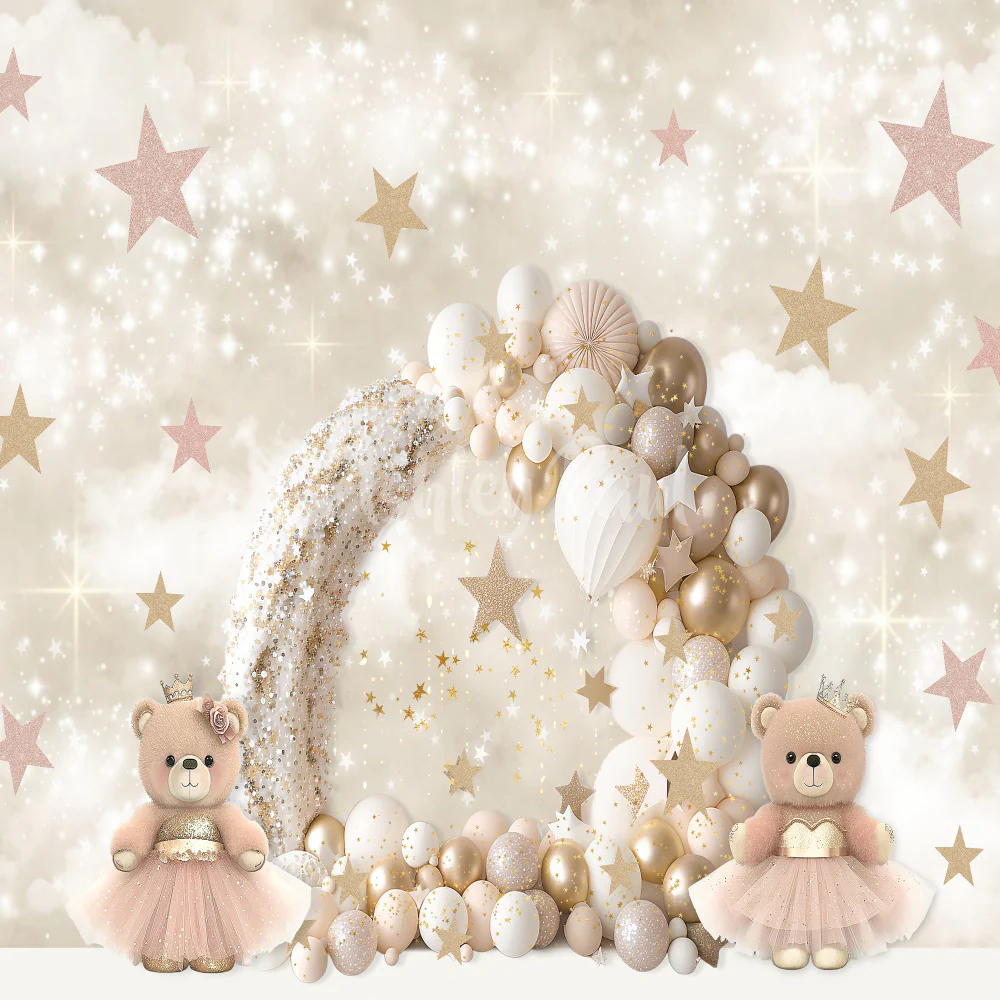 Kate Teddy Beer Princess Balloon Arch Backdrop Designed by Ashley Paul - Image 2