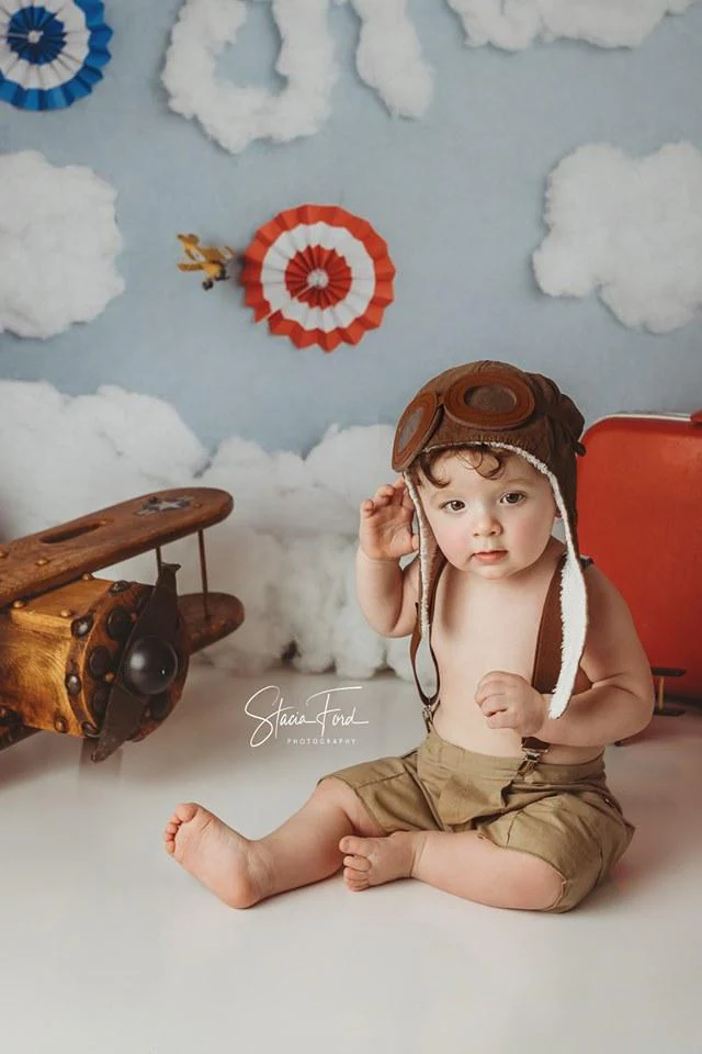 Kate Time Flies Clouds Birthday Children Backdrop for Photography Designed by Lisa B - Image 5