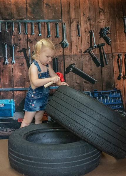 Kate Tool shelf against a table vintage garage backdrop for boy/Father's Day - Image 5