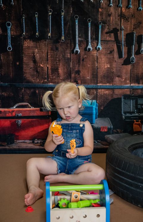 Kate Tool shelf against a table vintage garage backdrop for boy/Father's Day - Image 7