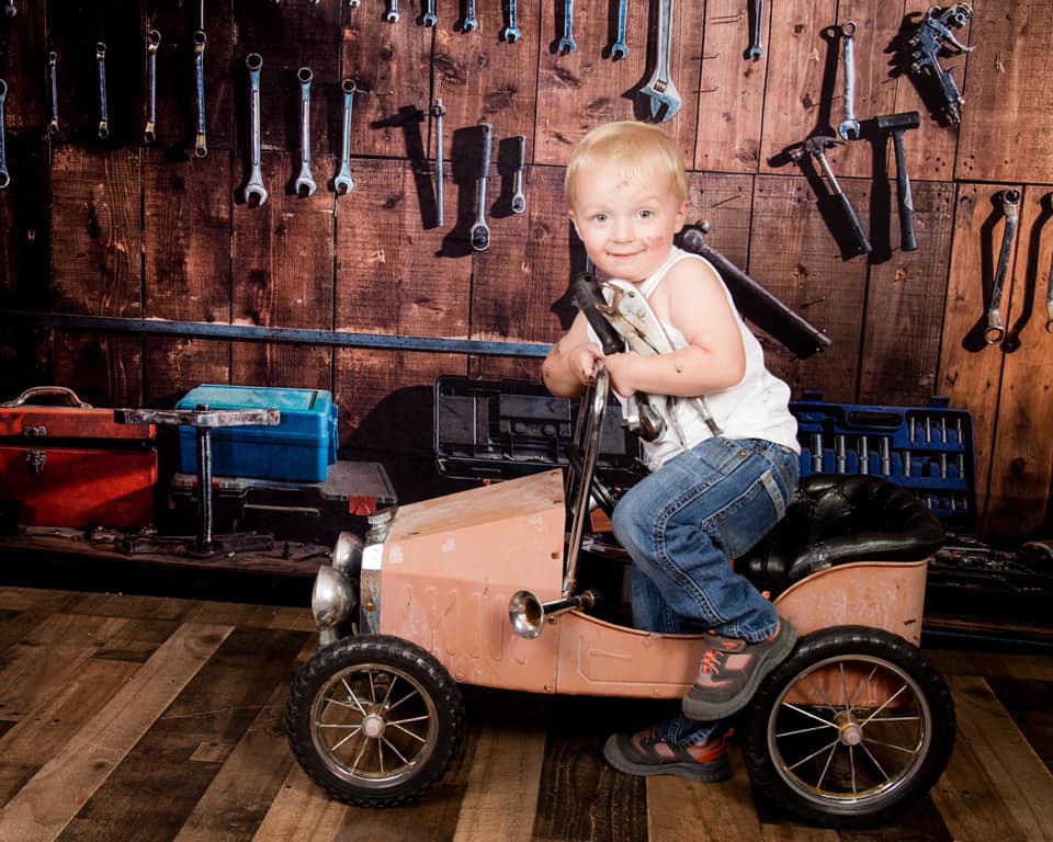 Kate Tool shelf against a table vintage garage backdrop for boy/Father's Day - Image 8
