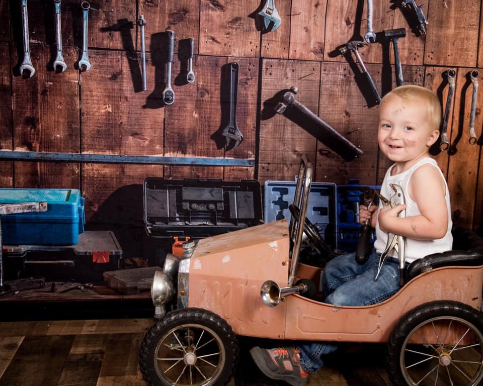 Kate Tool shelf against a table vintage garage backdrop for boy/Father's Day - Image 9