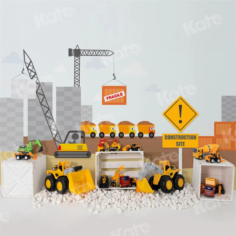 Kate Toy Construction Site Children Backdrop for Photography - Image 3