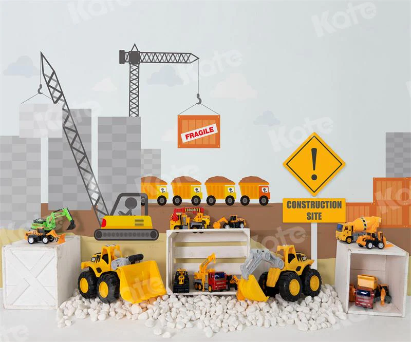 Kate Toy Construction Site Children Backdrop for Photography - Image 4