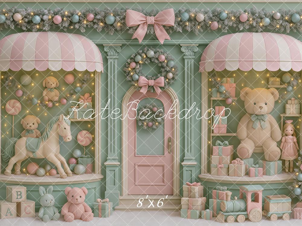 Kate Christmas Toy Shop Teddy Bear Backdrop Designed by Ashley Paul - Image 3