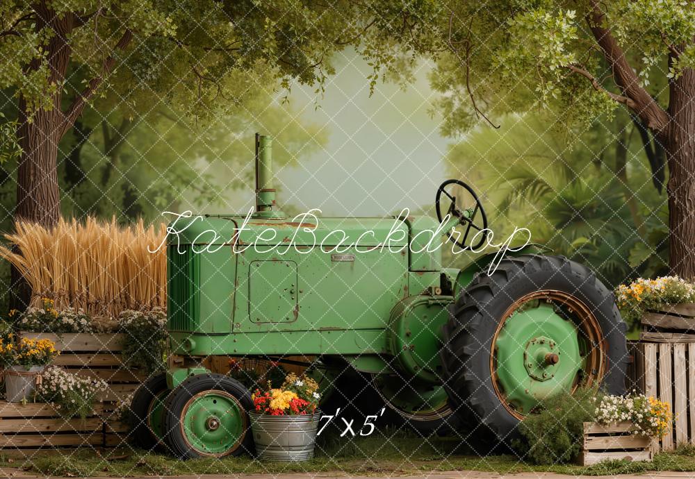 Kate Tractor Wheat Forest Backdrop Designed by Emetselch