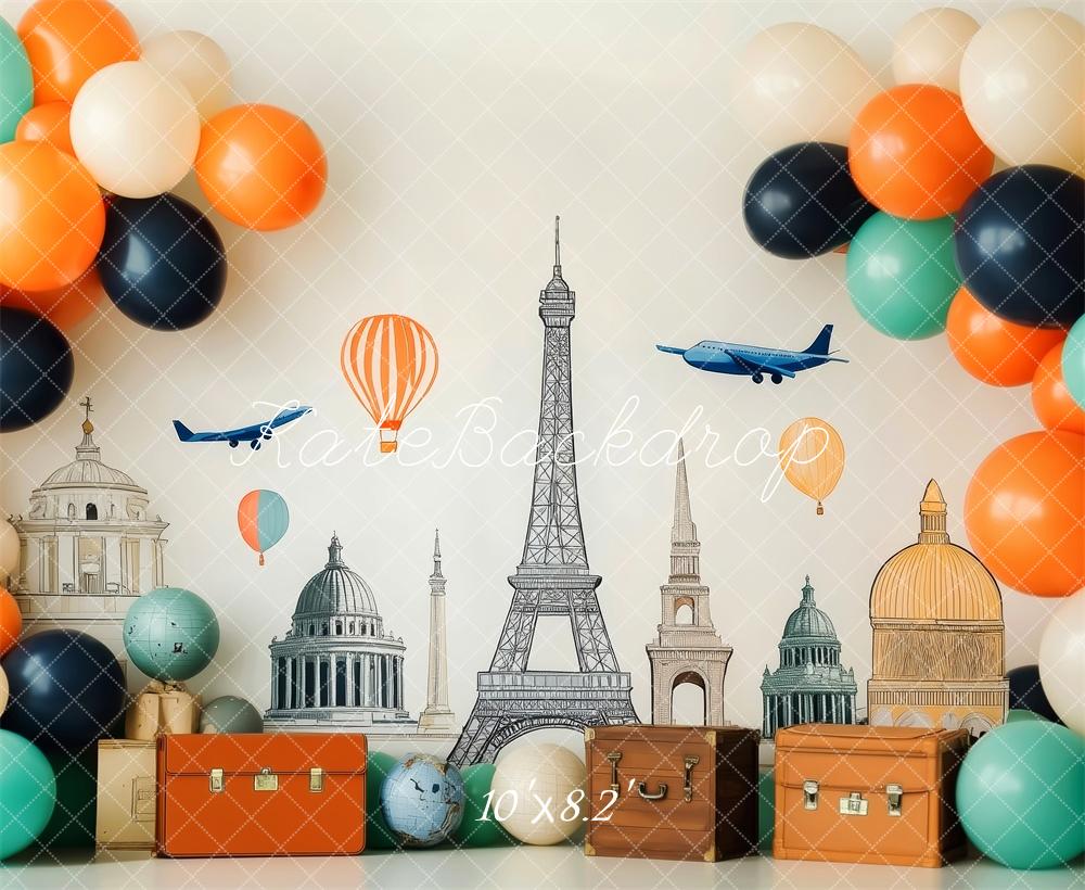 Kate Travel Around the World Balloons Globes Backdrop Designed by Patty Robert - Image 4