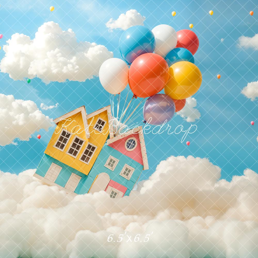 Kate Travel Fantasy Flying House Balloon Backdrop Designed by Chain Photography - Image 2