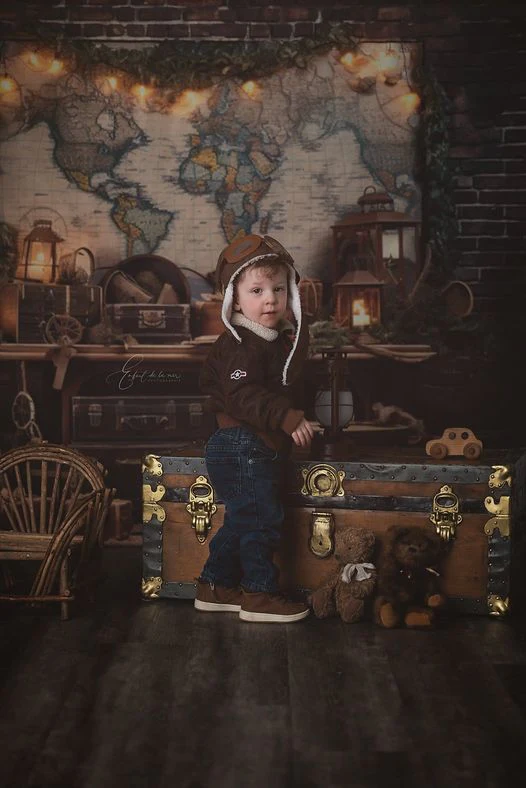 Kate Travel the World Map Backdrop Designed by Emetselch - Image 3