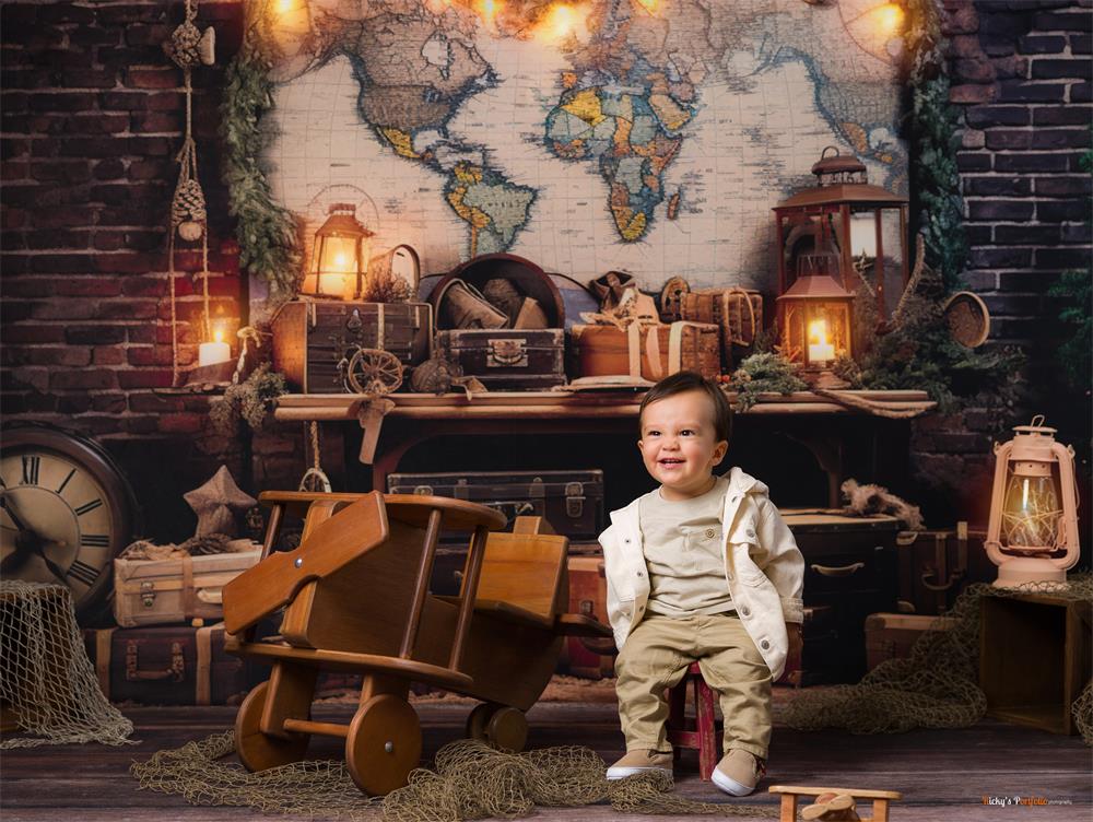 Kate Travel the World Map Backdrop Designed by Emetselch - Image 4